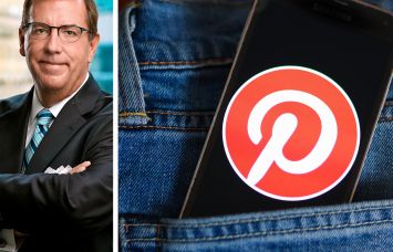 SL Green's Steven Durels and a phone displaying the Pinterest logo in a jeans' pocket.