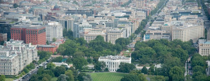 Washington, D.C. looking northwest over the White House.