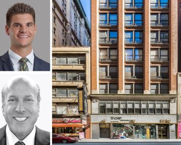 Woody King of Lee & Associates NYC, Ken Kronstadt of Newmark, and 149 West 36th Street.