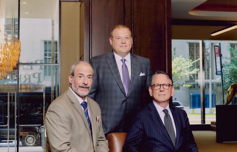 Andrew Corrado (from left), Joseph Fingerman, and Douglas Kennedy of Peapack Private Bank & Trust.