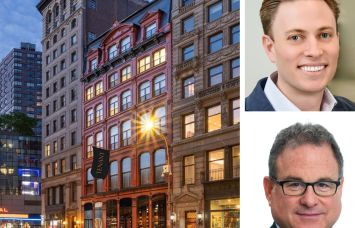 838 Broadway and JLL's Benjamin Bass (top) and Mitch Konsker (bottom).