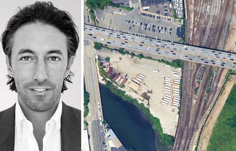 Turnbridge Equities founder Andrew Joblon and a satellite view of 2647 Stillwell Avenue, Brooklyn.