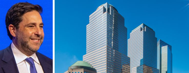 Invesco CEO Andrew Schlossberg and 225 Liberty Street.