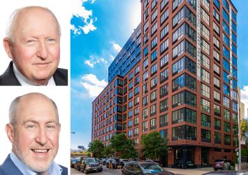 Avison Young's Andy Singer and Scott Singer, and 45-50 Pearson Street, Queens.