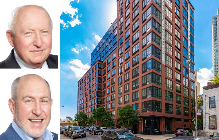 Avison Young's Andy Singer and Scott Singer, and 45-50 Pearson Street, Queens.