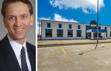 Brookfield CEO Bruce Flatt and 8401 John Carpenter Freeway, Dallas.