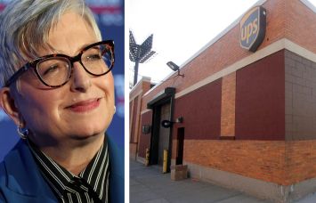 UPS CEO Carol Tomé and 49-10 27th Street, Queens.