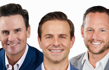 CBRE's Chris Connelly (left), Tommy Lee (center), and James Millon (right).