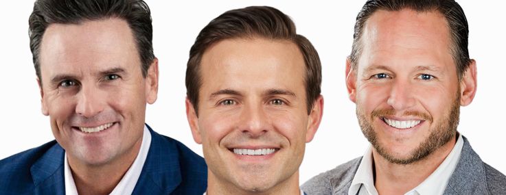 CBRE's Chris Connelly (left), Tommy Lee (center), and James Millon (right).
