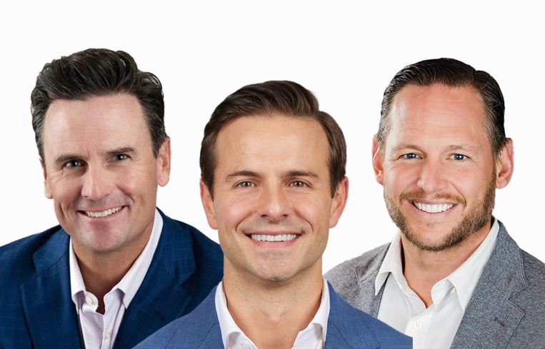 CBRE's Chris Connelly (left), Tommy Lee (center), and James Millon (right).