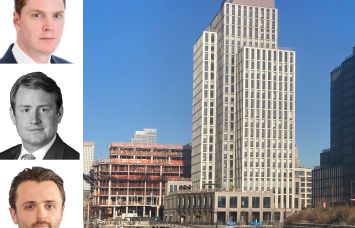 JLL's Christopher Peck (top), Peter Rotchford (center), Nicco Lupo (bottom), and 420 Carroll Street, Brooklyn.