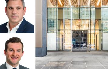 JLL's Daniel Posy (top) and Jason Roberts, and 45 East 53rd Street.