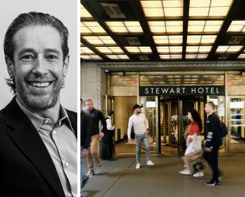 Slate Property Group co-founder and principal David Schwartz and the Stewart Hotel.