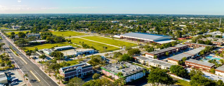 An aerial view of downtown Davie, Fla.