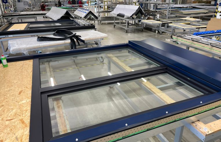Dextall panels being manufactured.