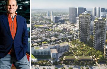 Vici Properties CEO Ed Pitoniak and a rendering of One Beverly Hills.