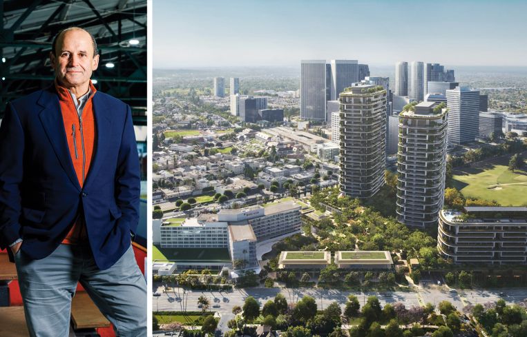 Vici Properties CEO Ed Pitoniak and a rendering of One Beverly Hills.