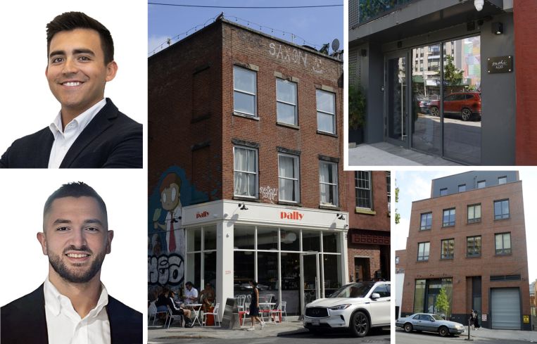 RTL’s Eli Gold (top) and Michael Shkreli and 223 Kent Avenue (center), 340 Metropolitan Avenue (top right), and 62 South 2nd Street (bottom right), Brooklyn.