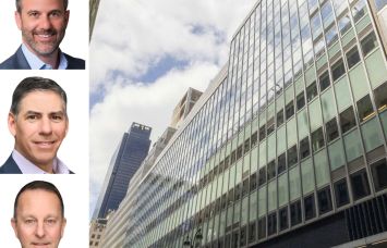 Newmark's Erik Harris (top), Neil Rubin (center) and Scott Klau (bottom), and 111 West 33rd Street.