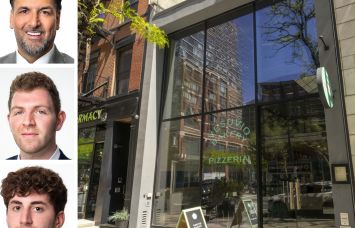 Meridian Capital Group's James Famularo, Jacob Mayer and Kyle Fink, and 824 10th Avenue.