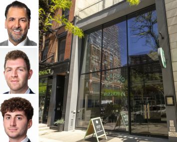 Meridian Capital Group's James Famularo, Jacob Mayer and Kyle Fink, and 824 10th Avenue.