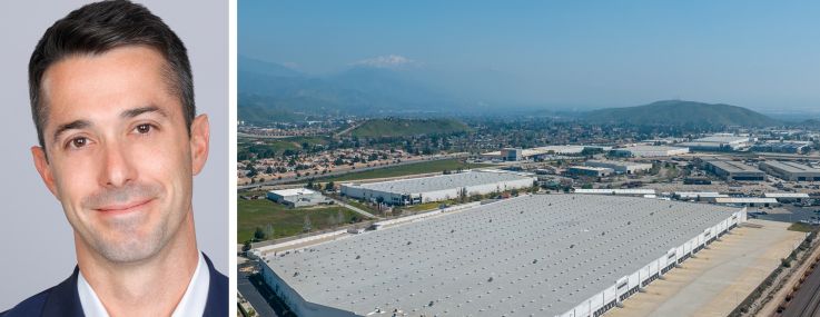 CBRE's Jeff Vertun and 5690 Industrial Parkway in the Inland Empire.