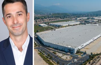 CBRE's Jeff Vertun and 5690 Industrial Parkway in the Inland Empire.