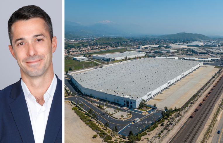 CBRE's Jeff Vertun and 5690 Industrial Parkway in the Inland Empire.