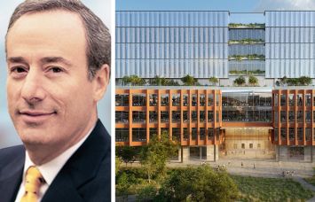 Alexandria Real Estate Executive Chairman and founder Joel Marcus, and a rendering of a planned build-to-suit research hub at Alexandria's Campus Point complex in San Diego.