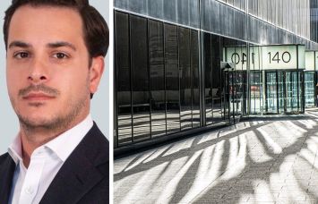CBRE's Josh Pernice and 140 Broadway.