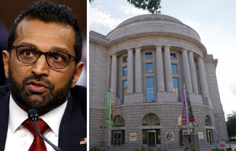 FBI Director Kash Patel and the Ronald Reagan Building and International Trade Center, Washington, D.C.