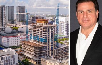 Partial construction of the Legacy Hotel & Residences in July 2024 in Miami, and developer Dan Kodsi.