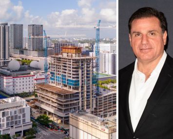 Partial construction of the Legacy Hotel & Residences in July 2024 in Miami, and developer Dan Kodsi.