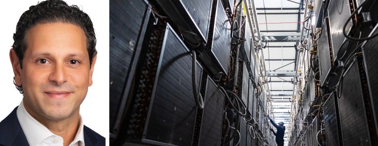 Blue Owl Capital's Marc Zahr and an operator working in a data center.