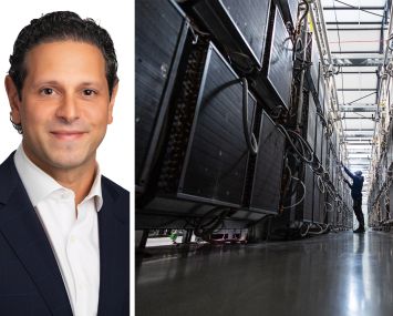Blue Owl Capital's Marc Zahr and an operator working in a data center.