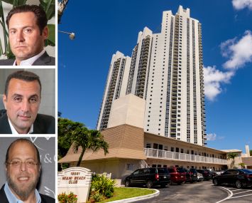 Jon Paul Pérez of Related Group, Isaac Toledano of BH Group, Gil Dezer of Dezer Development, and Miami Beach Club at 19051 Collins Avenue, Miami.