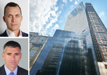 GDS Development Group's Michael Kirchmann (top), Cushman & Wakefield's Mark Weiss, and 142 West 57th Street.