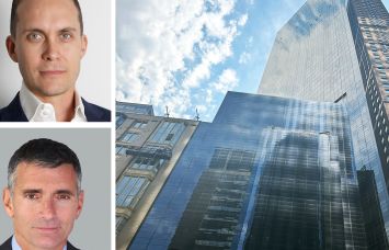 GDS Development Group's Michael Kirchmann (top), Cushman & Wakefield's Mark Weiss, and 142 West 57th Street.