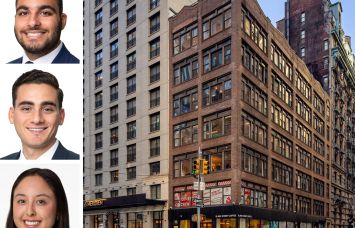 Meridian Capital's Noam Aziz (top), John Roesch (center), Mariko Tanaka (bottom), and 298 Fifth Avenue.
