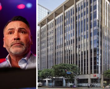 Oscar de la Hoya and 626 Wilshire Boulevard, Los Angeles.