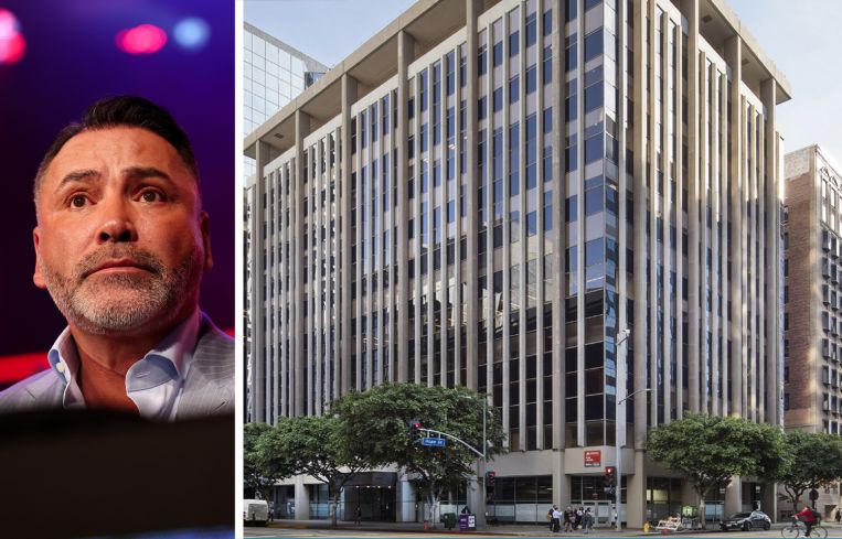 Oscar de la Hoya and 626 Wilshire Boulevard, Los Angeles.