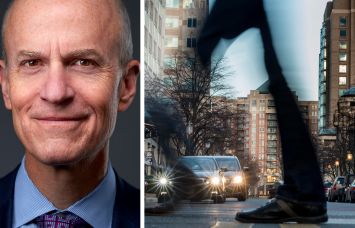 BXP Chairman and CEO Owen Thomas and Reston Town Center, Reston, Va.