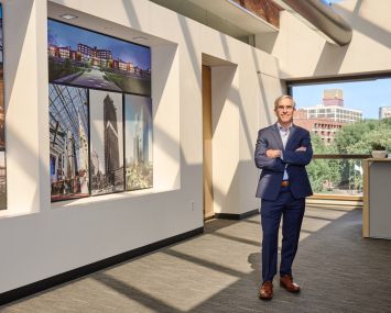 Edward Broderick at Gilbane's Providence headquarters.