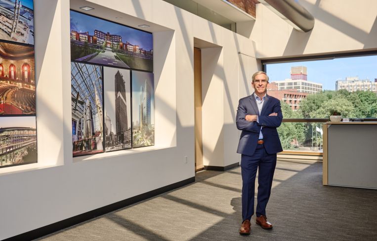 Edward Broderick at Gilbane's Providence headquarters.