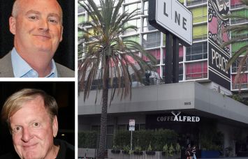 Corten Real Estate Partners' P.J. Yeatman (top), Ron Burkle (bottom), and The Line LA hotel in Los Angeles.