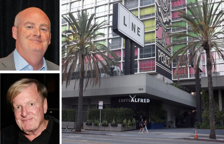 Corten Real Estate Partners' P.J. Yeatman (top), Ron Burkle (bottom), and The Line LA hotel in Los Angeles.