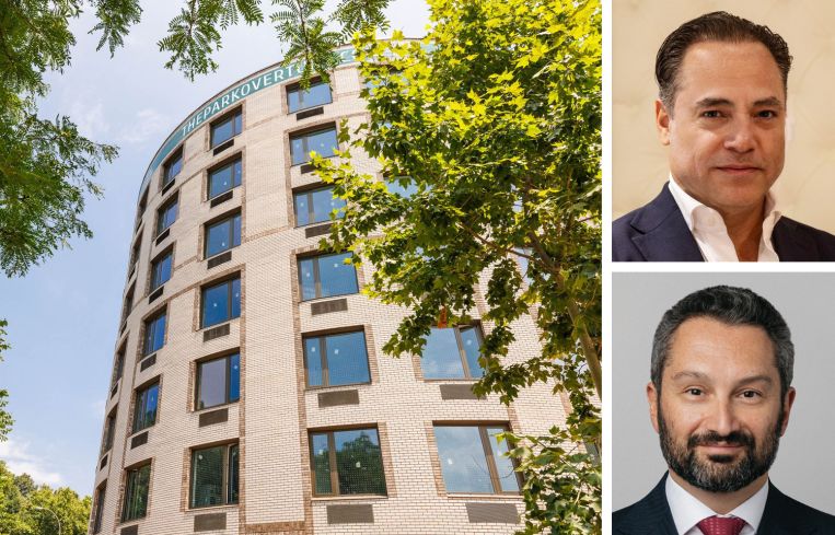 The Park Overture in Washington Heights, Marcello Porcelli of LargaVista Companies (top), and Matthew Baron of Baron Property Group.