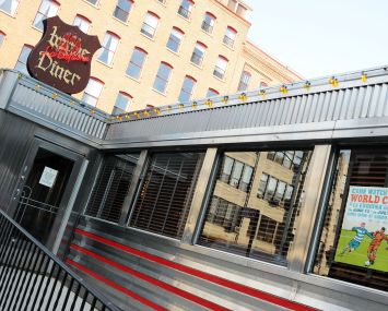 The now-closed Café De La Esquina housed in the former Wythe Diner in Williamsburg, Brooklyn.