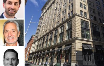 Adam Henick (top) and Oded Nachmani (center) of Current Real Estate Advisors, Brett Harvey of Newmark (bottom), and 568 Broadway.