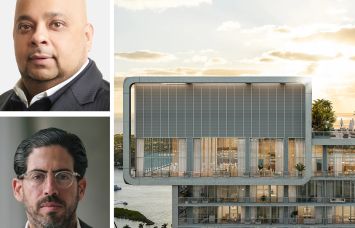 Tyko Capital's Adi Chugh (top), Terra Group's David Martin (bottom), and a rendering of Mr. C Hotel and Residences West Palm Beach.